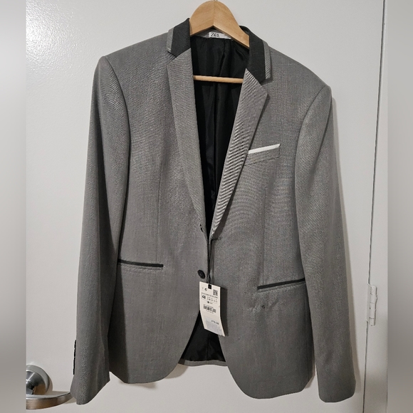 Zara two toned light gray blazer - Picture 1 of 3